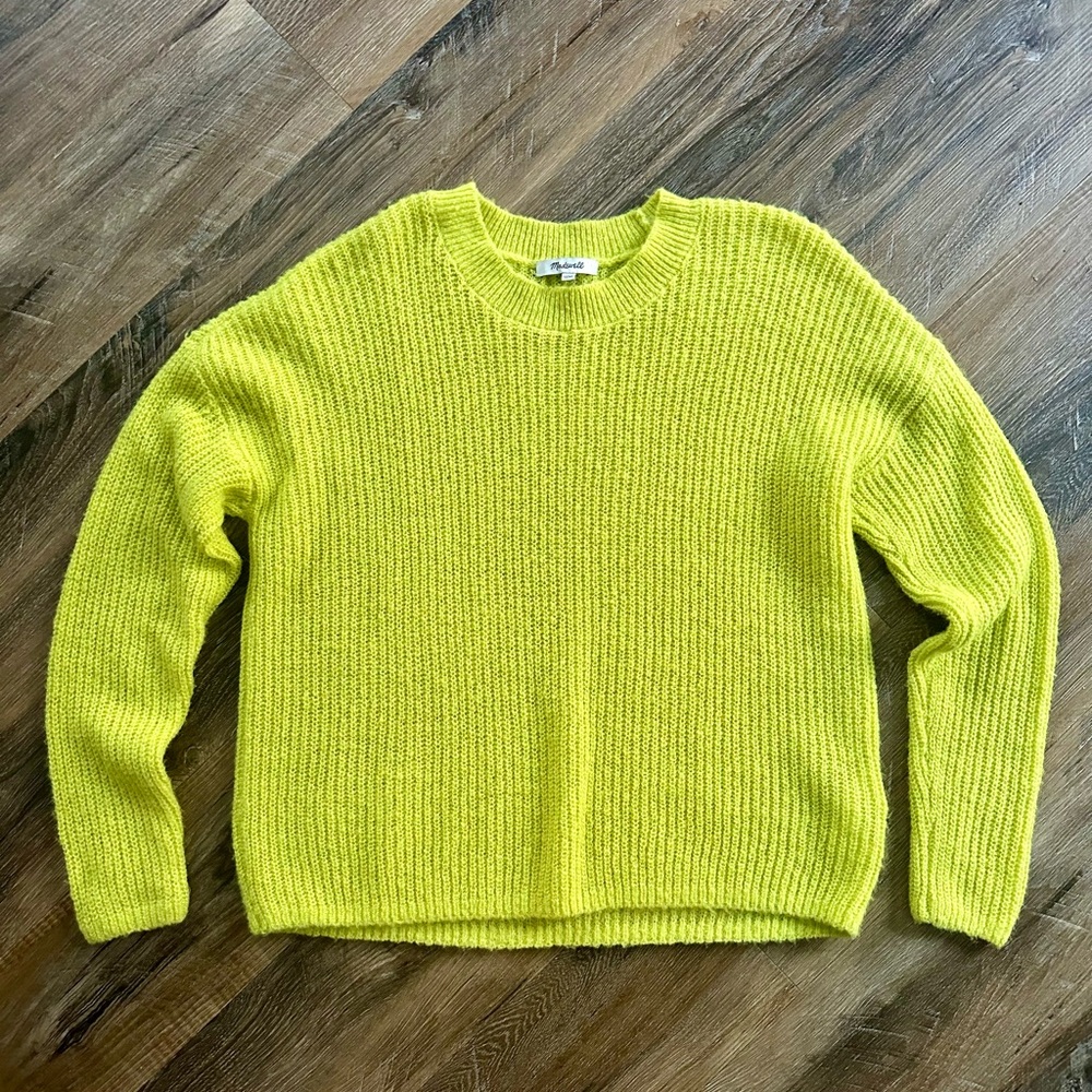 Madewell Yellow/Green Crew Neck Sweater - Picture 12 of 12